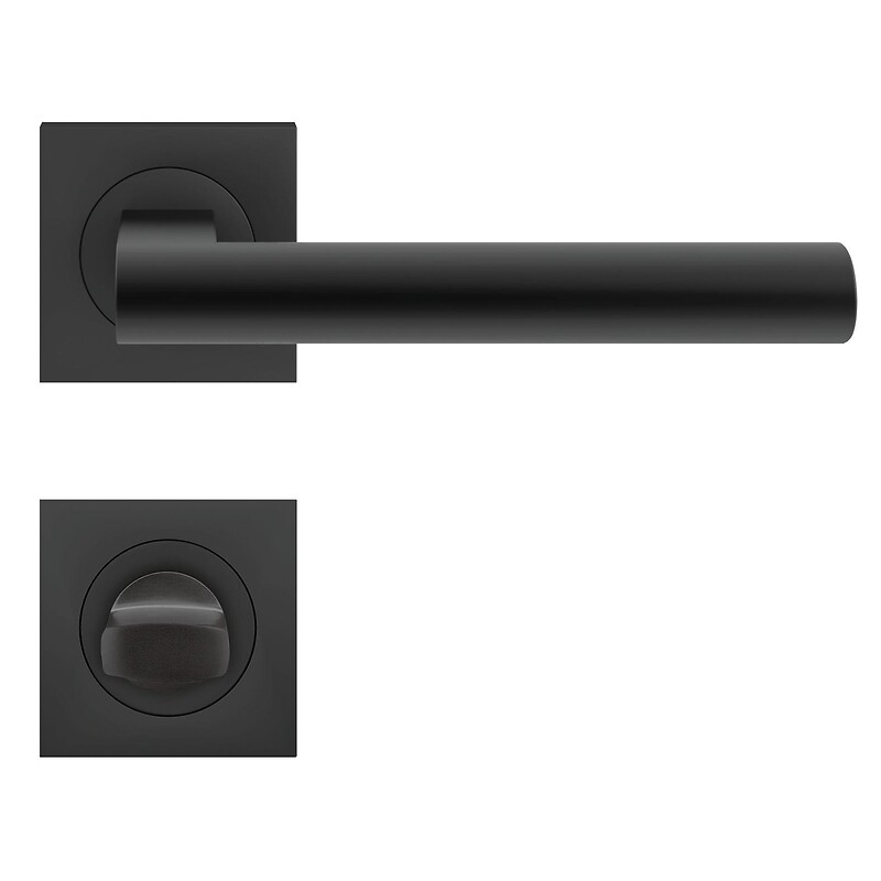 Béquille double sur rosaces carrées série ER 45 Q Madeira finition noir Cosmos fonction clé I - Karcher design - 594455 – Image 4
