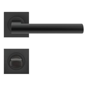 Béquille double sur rosaces carrées série ER 45 Q Madeira finition noir Cosmos fonction condamnation - Karcher design - 594462