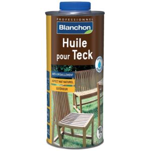 Huile en phase acqueuse pour bois exotiques, hydrofuge, aspect mat, bidon 1l - BLANCHON - 639815