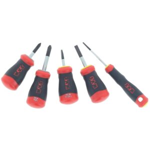 Jeu de 5 tournevis fendu et Phillips T-J5 - Tom Pouce Stubby - SAM outillage - 108844