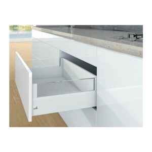 Kit complet tiroir ArciTech à casseroles avec DesignSide profil H126 mm paroi arrière H218 mm blanc longueur 450 mm - HETTICH - 428793