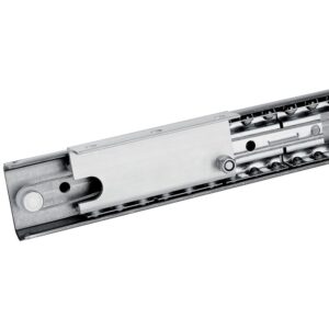 Paire de coulisses de table à ouverture synchronisée BASIC ADVANCED avec frein de blocage L850mm pour 1 allonge de 500mm - Pöttker - 513024