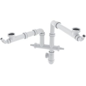 Tubulure universelle "Connectic" 2 bacs avec siphon - VALENTIN - 450759