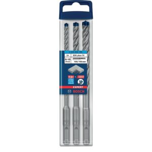 Coffret 3 forets béton Sds Plus 4 taillants 7 X Expert, Ø 6mm, Ø 8mm, Ø 10 mm, long 165 mm - BOSCH - 288178