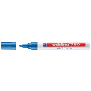 Marqueur peinture pointe ogive, référence 750, diamètre pointe 2-4 mm, coloris bleu - EDDING - 636356