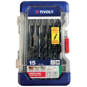 Coffret de 8 forets et 6 mèches T15 Wood - TIVOLY - 105365