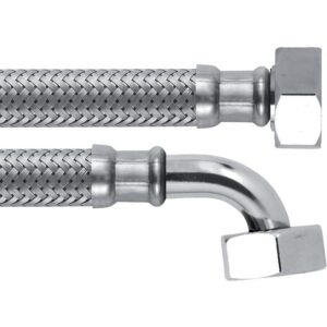 Flexible inox alimentation sanitaire coudé F/F 15x21 longueur 1 mètre DN13 - LEGALLAIS - 723113