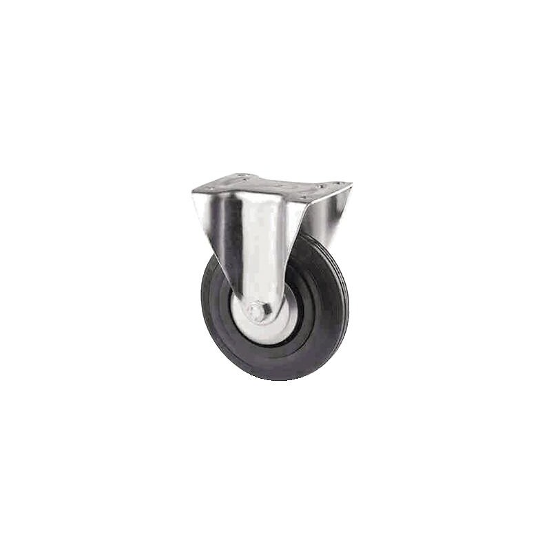 Roulette fixe sur platine charges légères 3478 charge 75kg roue caoutchouc diamètre 100 mm avec moyeu lisse - Tente - 335540