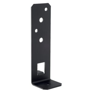 Pied de poteau noir ajustable en largeur, base 60x55 mm hauteur 200m, épaisseur 3 mm - SIMPSON - 698748