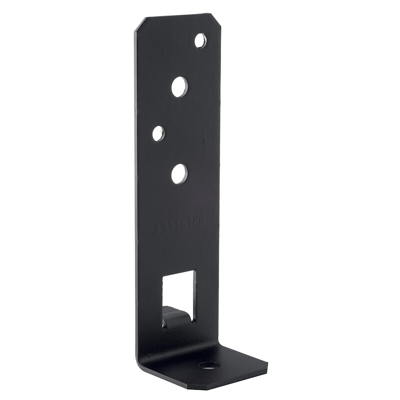 Pied de poteau noir ajustable en largeur, base 60x55 mm hauteur 200m, épaisseur 3 mm - SIMPSON - 698748