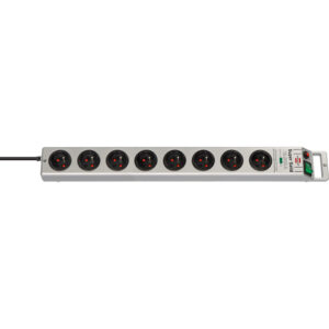 Multiprise prolongateur Super Solid à bloc 8 prises parasurtenseur - argent/noir - BRENNENSTUHL - 500585