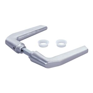 Béquille double aluminium double portée pour serrure de portail Locinox carré de 8 X 120 mm argent satiné - LOCINOX - 573833