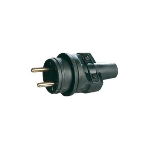 Fiche électrique mâle Faxian mâle 16 A 2P+T caoutchouc IP40 - Noir - LEGALLAIS - 635048