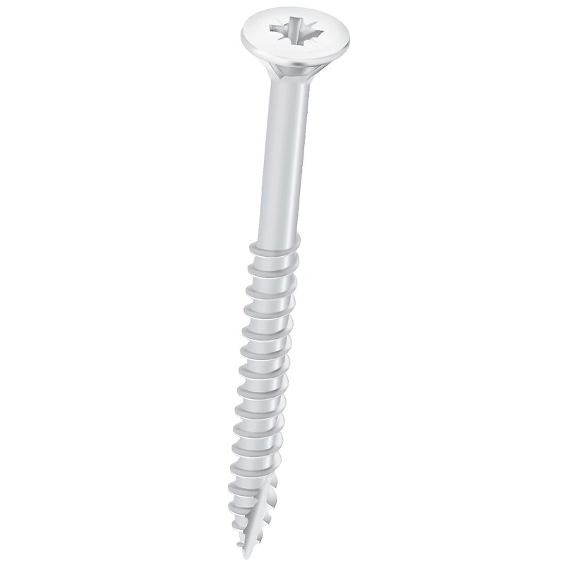 Vis à bois aggloméré tête fraisée empreinte Pozidriv acier zingué blanc partiellement filetées Illiec, 6X120 B100 - LEGALLAIS - 452138