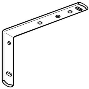 Ferrure équerre percée - méplat 18 x 4 mm - 74 x 120 mm - blanc - Boulet - 108376