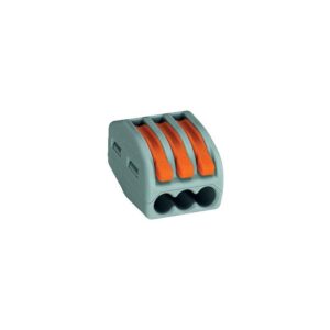 Mini borne type 222 3x0,08-2,5 mm² gris boîte de 10 pièces - Wago - 366059
