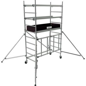 Échafaudage roulant aluminium pliant Runner, 1 plancher, hauteur de travail maxi 3,60 m - TUBESCA - 645773