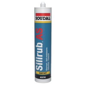 Mastic sanitaire acétique Silirub AS label Ianesco résistant aux UV translucide cartouche de 300ml - SOUDAL - 680087