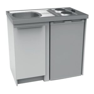 Cuisinette complète L100 cm avec évier inox 18/10 domino électrique x2 - MODERNA - 646067