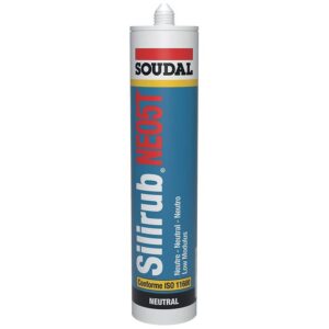 Mastic oxime Silirub Neo5T de façade et de vitrage neutre translucide, palette de 1440 cartouches 300 ml - SOUDAL - 668812