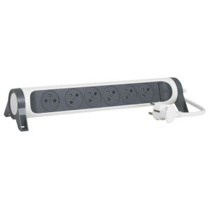 Multiprise confort avec bloc rotatif de 6 prises 2P+T avec rallonge de 3 mètres - Legrand - 361950