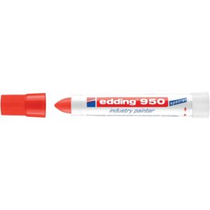 Marqueur industrie E-950 pour surfaces rugueuse et non lisses pâte colorée et opaque résiste à l'eau coloris rouge - EDDING - 622015