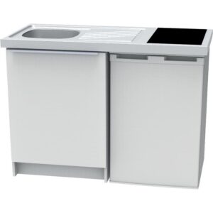 Cuisinette complète L120cm avec évier inox 18/10 domino vitrocéramique - MODERNA - 646088