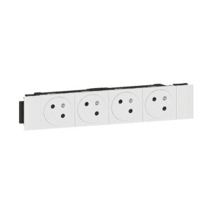 Prise pour goulotte clippage direct programme Mosaic 4x2P+T 8 modules blanc - Legrand - 360732