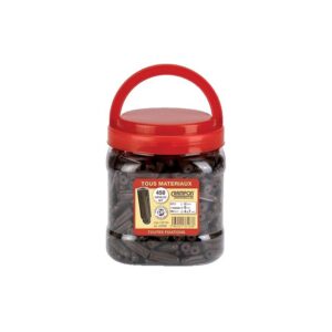 Cheville universelle en polypropylène Crampon marron Ø8mm longueur 32mm pour vis de 4 à 7mm bidon de 400 chevilles - Vinmer - 680283