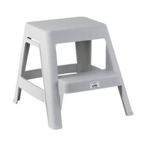 Marchepied 2 marches blanc moucheté en résine de synthèse PP hauteur 42cm encombrement 47x44cm charge maximale 150kg - NOVAP - 680297