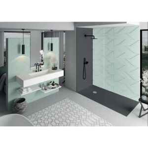 Receveur minéral Paama 140x90 anthracite - LEGALLAIS - 349757