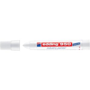 Marqueur industrie E-950 pour surfaces rugueuse et non lisses pâte colorée et opaque résiste à l'eau coloris blanc - EDDING - 622001