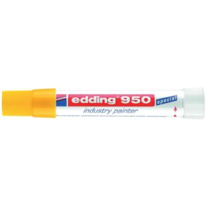 Marqueur industrie E-950 pour surfaces rugueuse et non lisses pâte colorée et opaque résiste à l'eau coloris jaune - EDDING - 621994