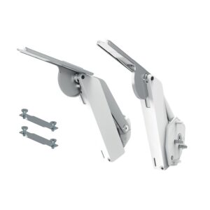 Kit de compas de relevage FREE SPACE - ferrures droite/gauche, caches, H350 à 650 mm - Force H - finition blanc - KESSEBÖHMER - 623408