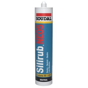 Mastic oxime Silirub Neo5 de façade et de vitrage neutre beige 1015 carton 24 cartouches 300ml - SOUDAL - 679912