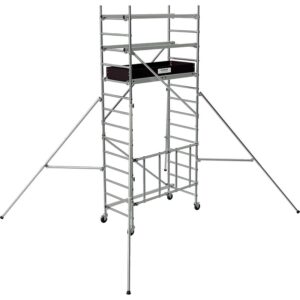 Échafaudage roulant aluminium pliant Runner, 1 plancher, hauteur de travail maxi 4,60 m - TUBESCA - 645780