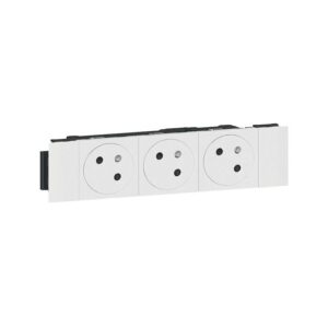 Prise pour goulotte clippage direct programme Mosaic 3x2P+T 6 modules blanc - Legrand - 360725