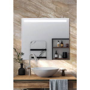 Miroir éclairant Mitiaro finition aluminium brosssé 700x600 mm - LEGALLAIS - 333286