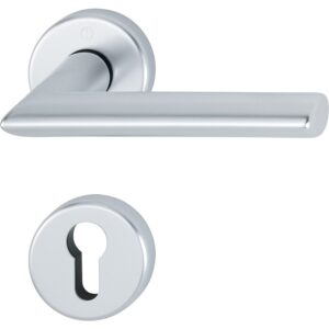 Béquille double sur rosaces rondes Stockholm ep 38-47 mm finition argent clé I - HOPPE - 534600