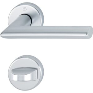 Béquille double sur rosaces rondes Stockholm ep 40 mm finition argent condamnation sans voyant - HOPPE - 534607