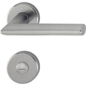 Béquille double sur rosaces rondes Stockholm ep 40 mm finition aspect inox condamnation sans voyant - HOPPE - 534642