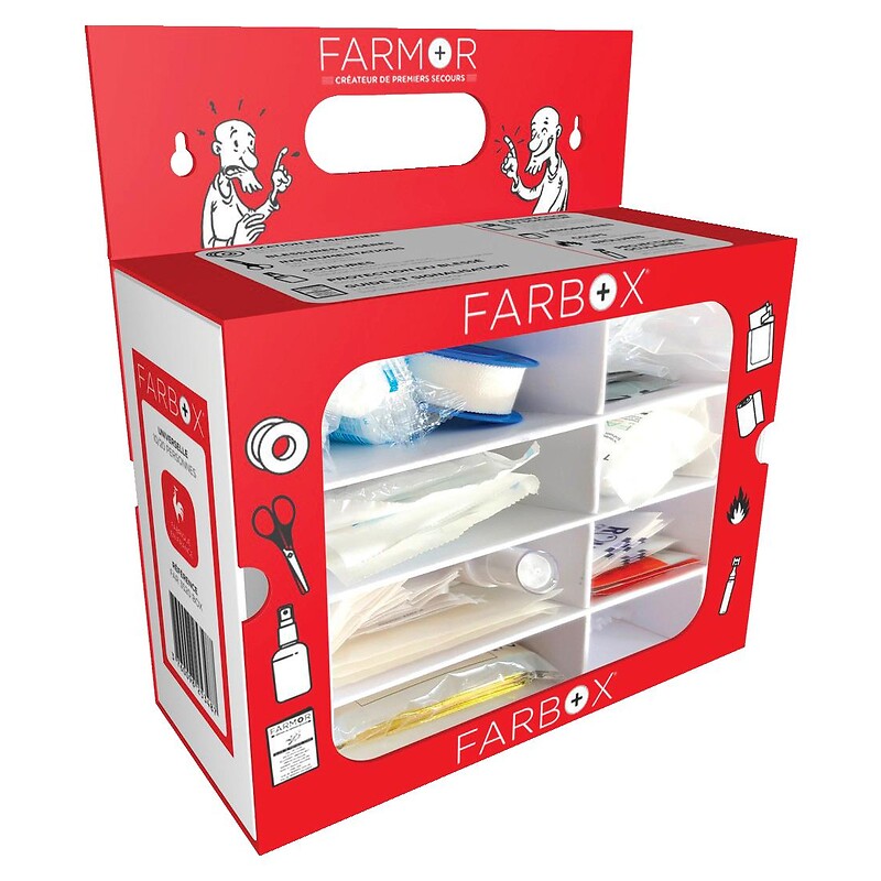 Ensemble de secours « Universel » 10/20 personnes - En carton FSC – Emballage recyclable - Farmor - 541922