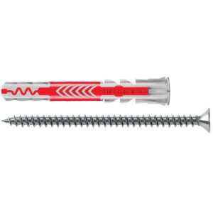 Cheville bimatières longue Duopower Ø8x65mm matériaux pleins ou creux avec vis PZ2 5x80mm boîte de 25 pièces - FISCHER - 485348