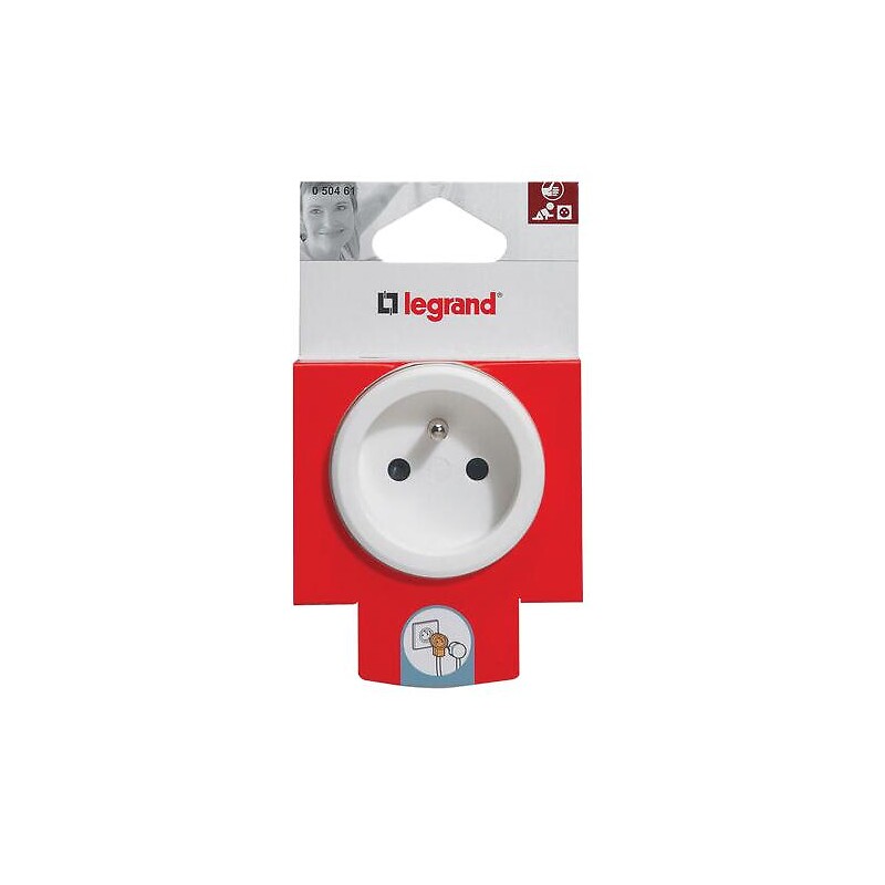 Fiche électrique double fonction 2P+T 16 A 250 V pour branchement de 2 appareils sur une même prise - Legrand - 582086 – Image 2