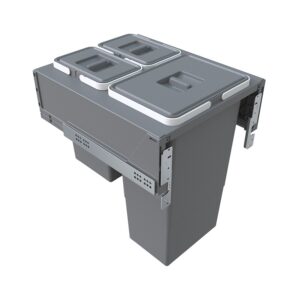 Poubelle de cuisine grande capacité Block 2.0 - fixation sur la façade - profondeur 478 mm - largeur caisson 450 mm - 2 x 35 L - ELLETIPI - 605279