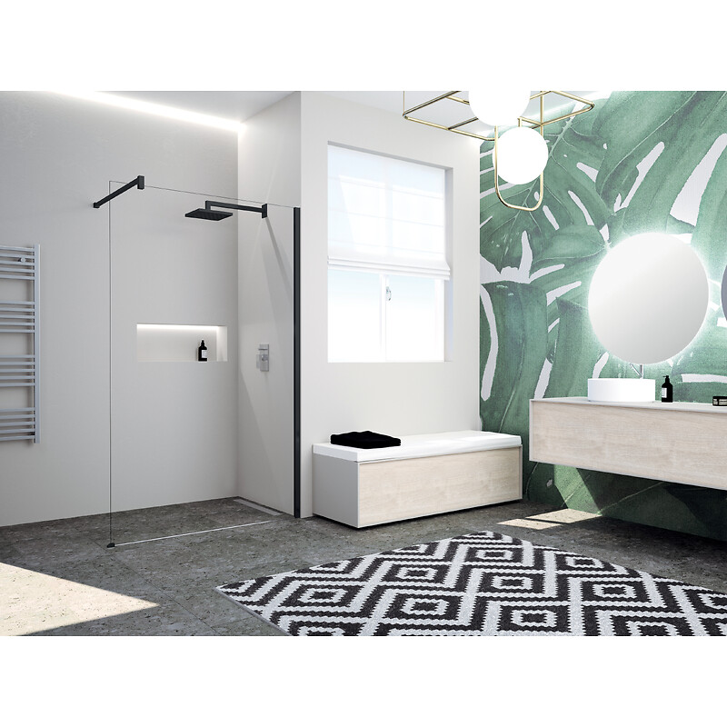 Paroi Walk-In pour douche ouverte Paama avec profilé Silver et verre transparent 195 cm extensible 97 à 98,5 cm - LEGALLAIS - 105961 – Image 2