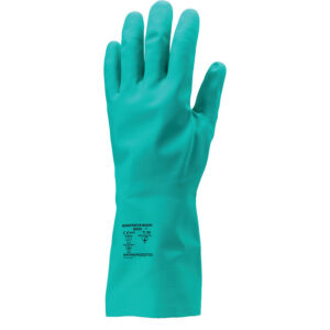 Gants de protection chimique EUROCHEM 5520 - nitrile vert - longueur 32 cm - taille 9 - Coverguard - 517625