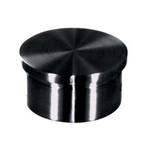 Embouts plats d'extrémité murale pour main-courante Ø 42,4 mm en inox 316 finition noir anthracite Dark livrés par 2 - Design Production - 158701