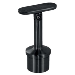 Supports de main-courante Ø 42,4 mm droits fixes plats pour poteau rond en inox 316 finition noir anthracite Dark par 2 - Design Production - 158645