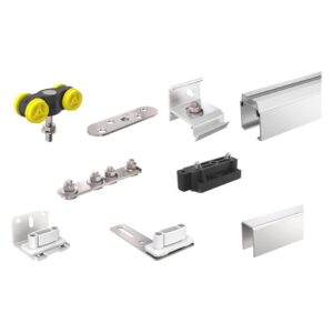Kit complet garniture et rail Win-slide R - 2 vantaux - charge 80 kg - rail de 2 m - MANTION - 118288
